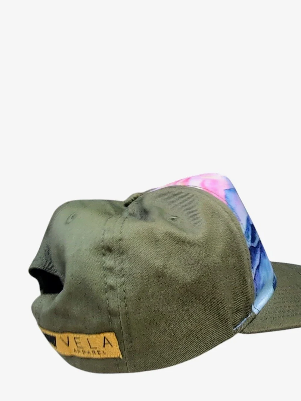 NWOT Vela Apparel Snapback Hat Adjustable Army Green Blue Ridge Mountains
